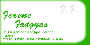 ferenc fadgyas business card